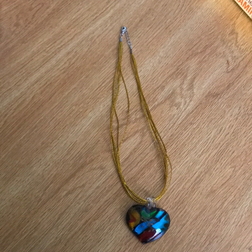 Glass heart necklace